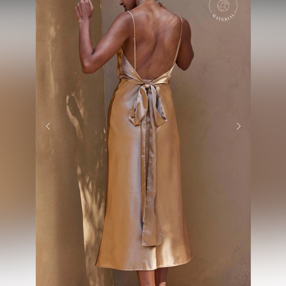 NWT Anya Gold Satin Dress - Grace Loves Lace size L